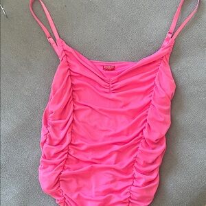 Y2k Guess Pink Ruched Bodysuit